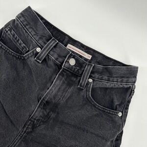 Levi's High Waisted Mom Shorts Women's 24 Black Denim Casual